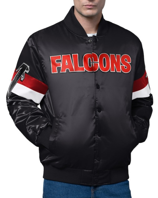 Atlanta Falcons Triple Option Varsity Satin Jacket