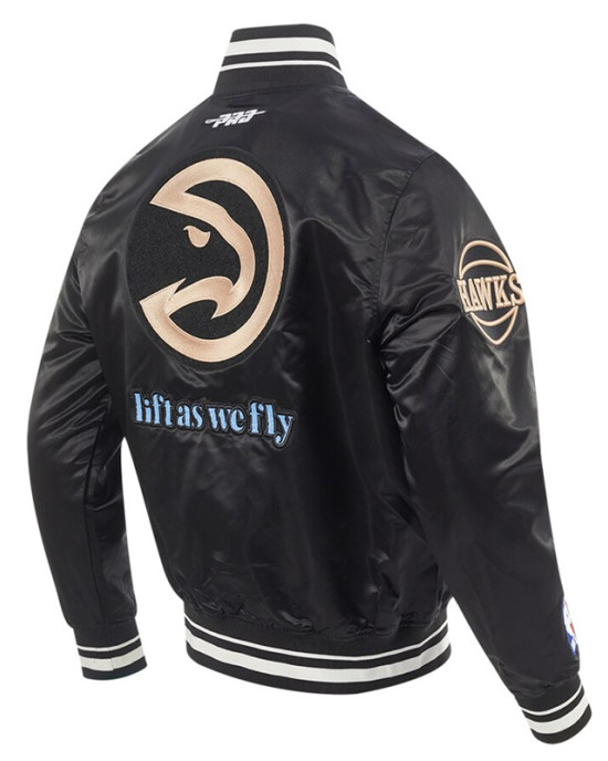 Atlanta Hawks 2024/25 City Edition Chenille Black Satin Jacket