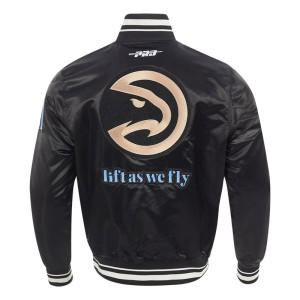 Atlanta Hawks 2024/25 City Edition Chenille Black Satin Jacket