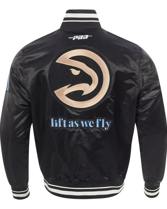 Atlanta Hawks 2024/25 City Edition Chenille Black Satin Jacket