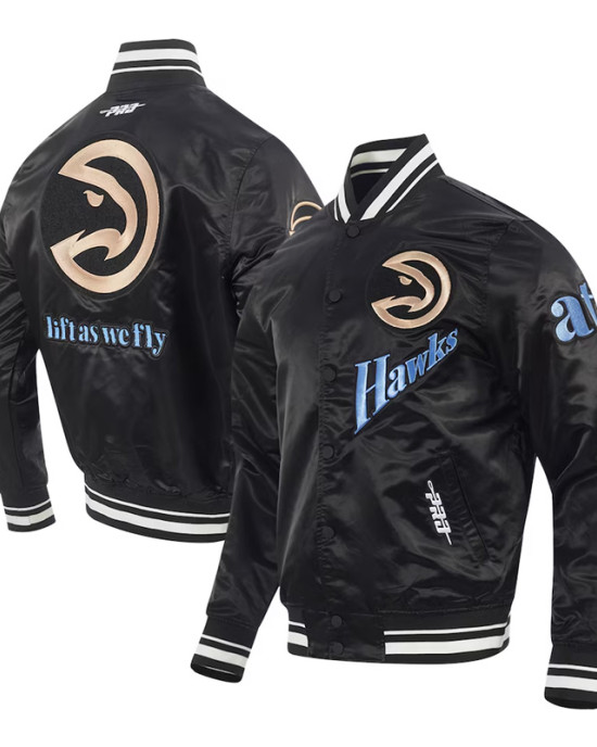 Atlanta Hawks 2024/25 City Edition Chenille Black Satin Jacket