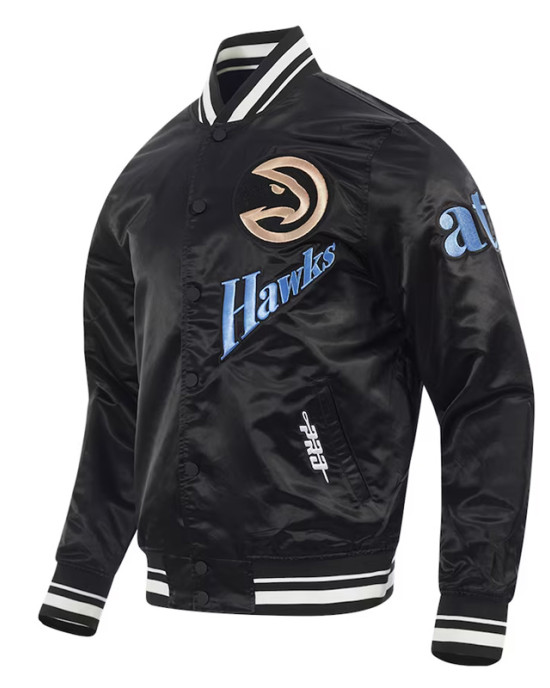 Atlanta Hawks 2024/25 City Edition Chenille Black Satin Jacket