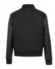 Atlanta Hawks Triple Black Varsity Wool and Leather Jacket Atlanta Hawks Triple Black Varsity Wool and Leather Jacket