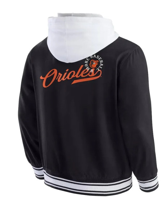 Baltimore Orioles Black Cotton Hooded Jacket Baltimore Orioles Black Cotton Hooded Jacket