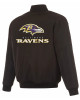 Baltimore Ravens Black/Gray Full-Zip Reversible Flight Jacket Baltimore Ravens Black/Gray Full-Zip Reversible Flight Jacket