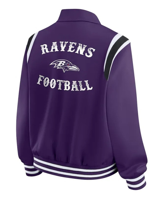Baltimore Ravens Lightweight Purple Varsity Satin Jacket