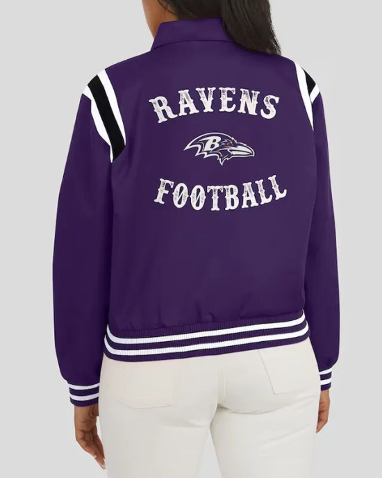 Baltimore Ravens Lightweight Purple Varsity Satin Jacket