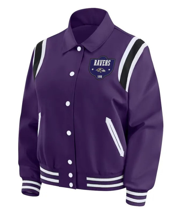 Baltimore Ravens Lightweight Purple Varsity Satin Jacket