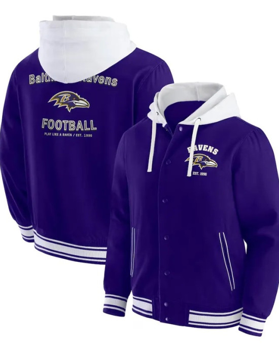 Baltimore Ravens Purple Cotton Hooded Jacket