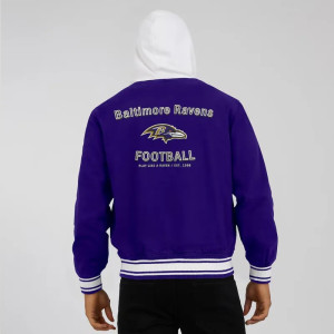 Baltimore Ravens Purple Cotton Hooded Jacket