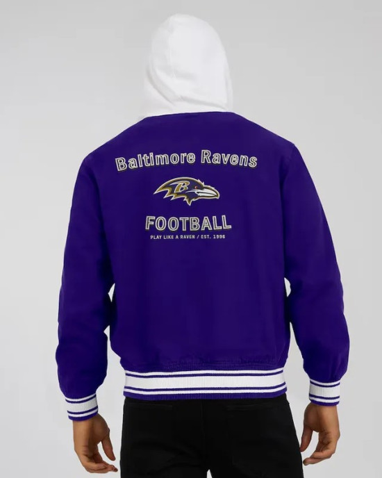 Baltimore Ravens Purple Cotton Hooded Jacket