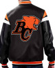 BC Lions Black Varsity Full-Zip Leather Jacket BC Lions Black Varsity Full-Zip Leather Jacket