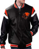 BC Lions Black Varsity Full-Zip Leather Jacket BC Lions Black Varsity Full-Zip Leather Jacket