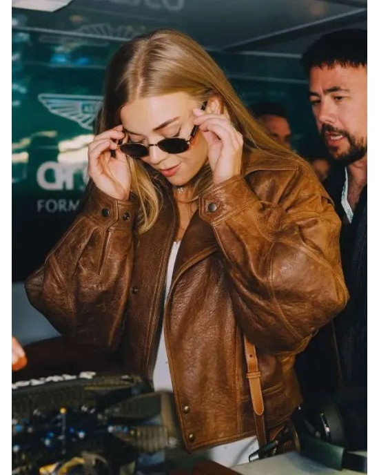 Becky Hill F1 British Grand Prix Leather Jacket