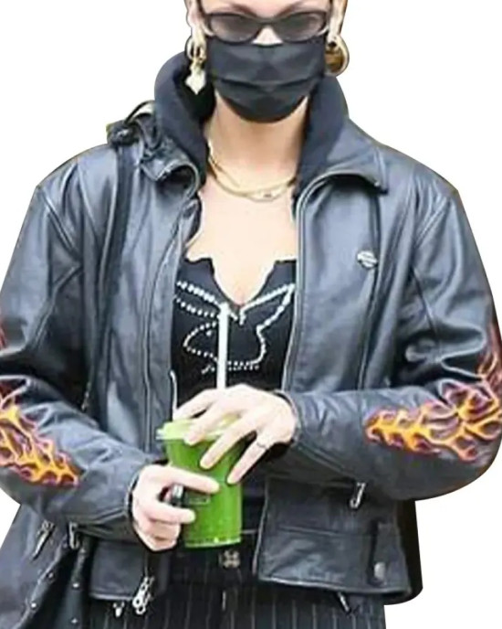 Bella Hadid Moto Leather Jacket