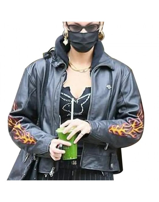 Bella Hadid Moto Leather Jacket