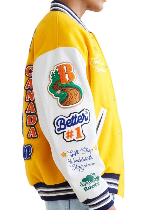 Better Gift Shop Buddy Yellow and White Varsity Jacket