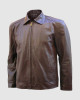 Biker Leather Jacket in Brown