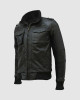 Black Bomber Leather Jacket