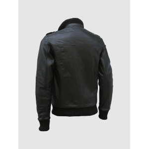 Black Bomber Leather Jacket
