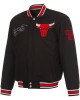 Black Full-Snap Chicago Bulls Wool Varsity Jacket