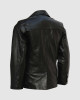 Black Leather Blazer with 2 Buttons