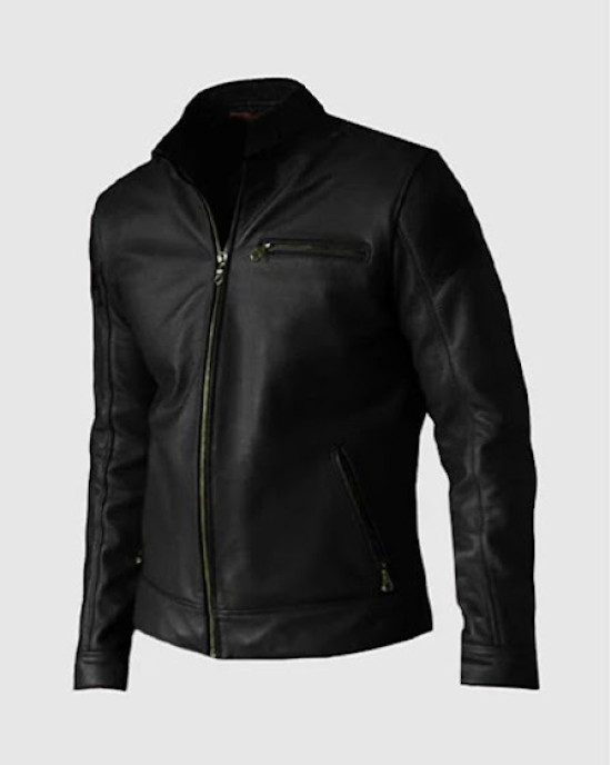 Black Leather Coat with 3 Buttons