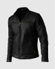 Black Leather Coat with 3 Buttons