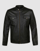 Black Leather Jacket with 4 Pockets