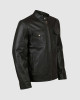 Black Leather Jacket with 4 Pockets