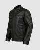 Black Leather Jacket with 4 Pockets