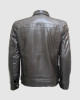 Black Leather Jacket with Classic Zipper