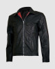 Black Leather Jacket with Hoodie Black Leather Jacket with Hoodie