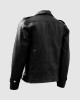 Black Leather Jacket with Zipper