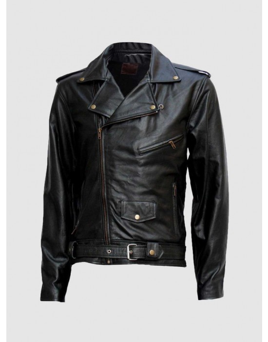 Black Motorcycle Leather Jacket