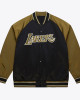 Black/Olive Los Angeles Lakers Double Clutch Satin Jacket