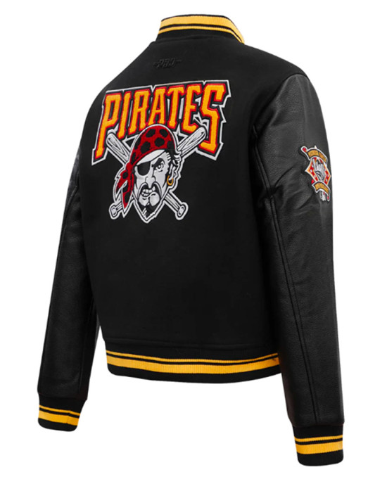 Black Pittsburgh Pirates Retro Classic Rib Varsity Jacket Black Pittsburgh Pirates Retro Classic Rib Varsity Jacket