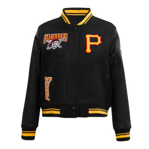 Black Pittsburgh Pirates Retro Classic Rib Varsity Jacket
