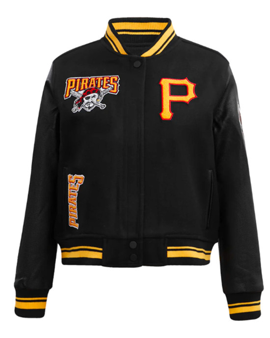 Black Pittsburgh Pirates Retro Classic Rib Varsity Jacket Black Pittsburgh Pirates Retro Classic Rib Varsity Jacket
