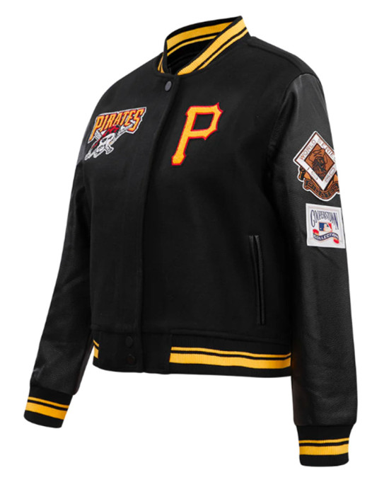 Black Pittsburgh Pirates Retro Classic Rib Varsity Jacket Black Pittsburgh Pirates Retro Classic Rib Varsity Jacket
