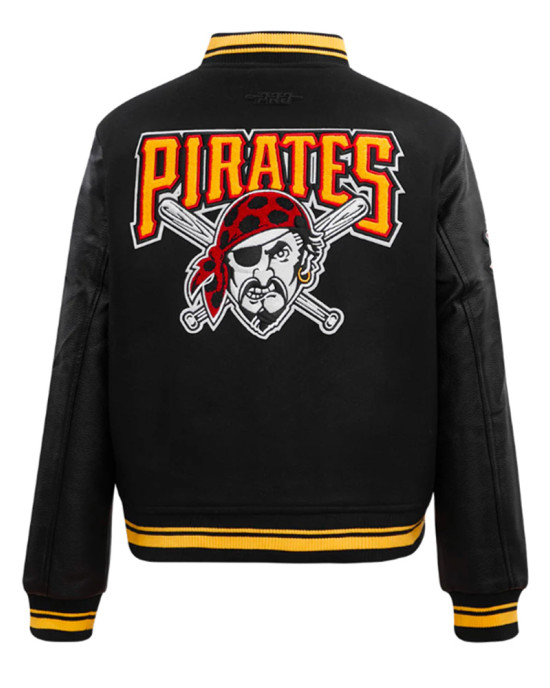 Black Pittsburgh Pirates Retro Classic Rib Varsity Jacket Black Pittsburgh Pirates Retro Classic Rib Varsity Jacket