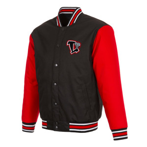 Black/Red Lansing Lugnuts Poly-Twill Full-Snap Jacket