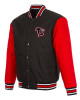 Black/Red Lansing Lugnuts Poly-Twill Full-Snap Jacket