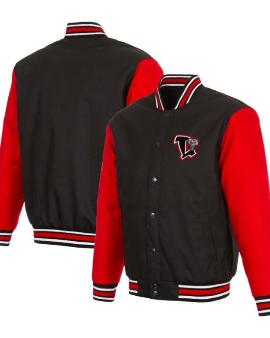 Black/Red Lansing Lugnuts Poly-Twill Full-Snap Jacket