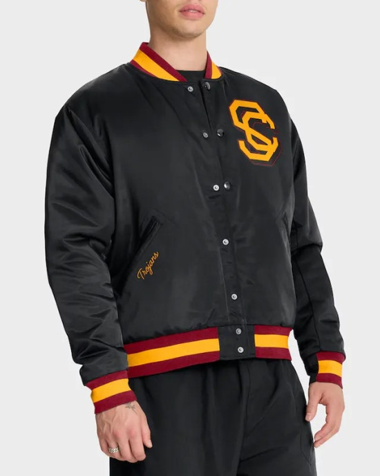 Black USC Trojans Legacy Bomber Jacket