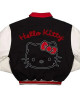 Black/White Hello Kitty Dumbgood Varsity Wool/Leather Jacket