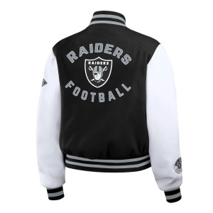 Black/White Las Vegas Raiders Varsity Full-Zip Jacket