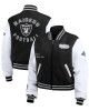 Black/White Las Vegas Raiders Varsity Full-Zip Jacket