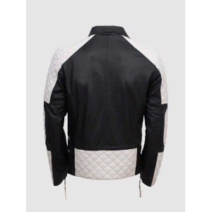 Black & White Leather Jacket for Men - Equitazione