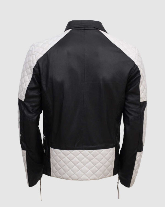 Black & White Leather Jacket for Men - Equitazione